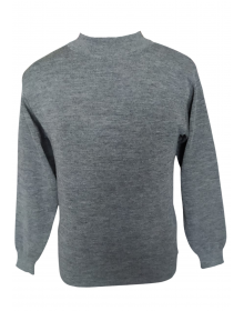 Men pure wool sweater plain Heavy grey